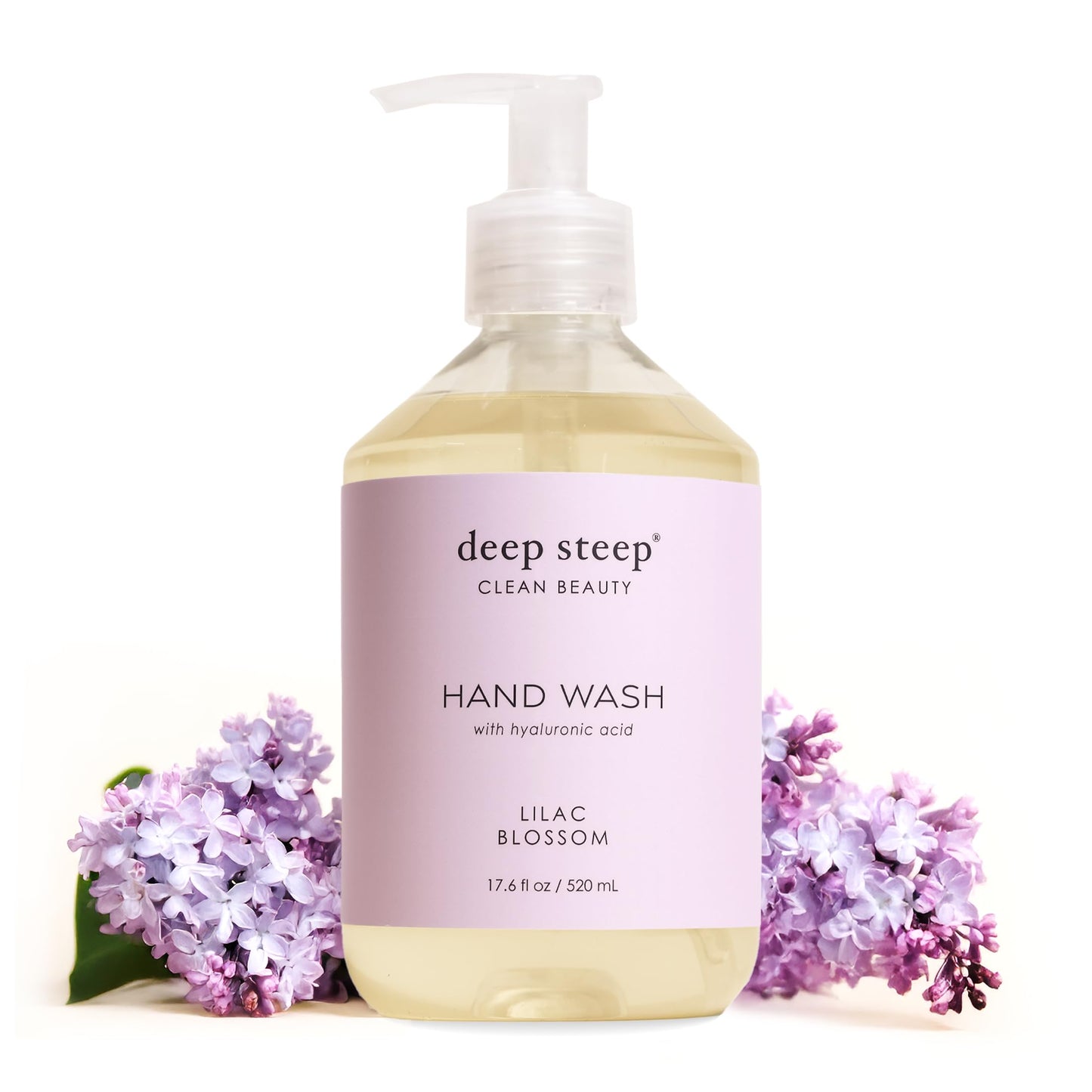 Deep Steep Liquid Hand Wash, Lilac Blossom, 17.6 oz - Moisturizing Cleanser with Olive Oil, Aloe Vera, Glycerin & Hyaluronic Acid - Vegan, Clean Beauty & Personal Care Deep Steep