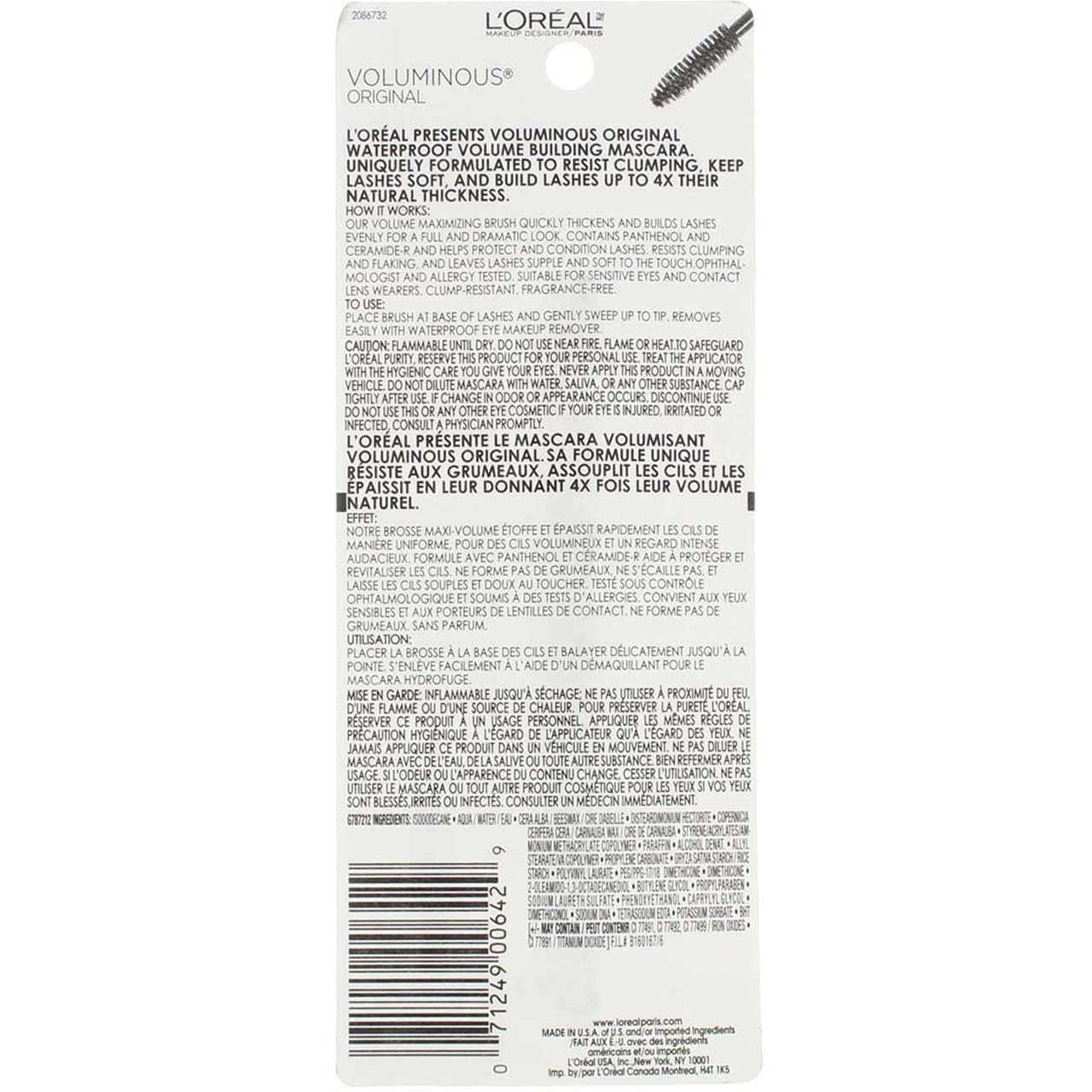 L’Oreal ParisVoluminous Waterproof Mascara Waterproof Black Brown #365 Beauty & Personal Care L'Oreal Paris