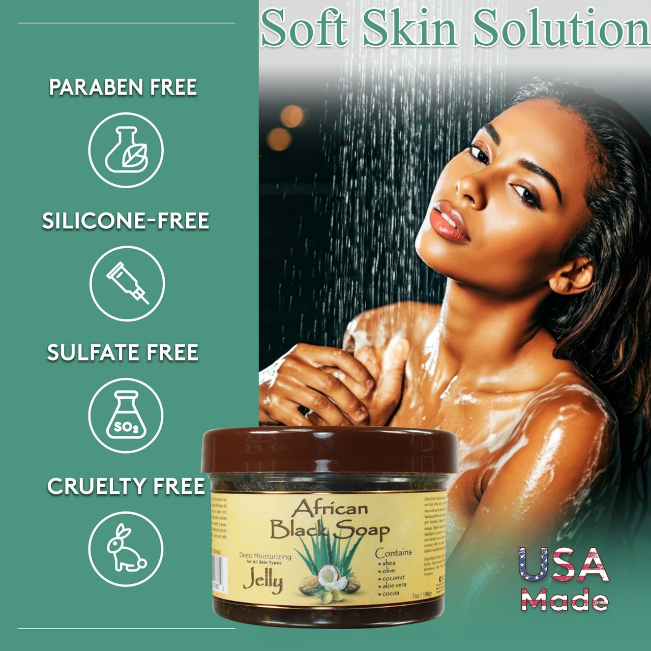 OKAY African Black Soap Jelly Antiseptic Wash - Acne & Blemish Cleanser for Face & Body, Helps with Dark Spots & Uneven Skin Tone, Sulfate, Silicone Beauty & Personal Care OKAY