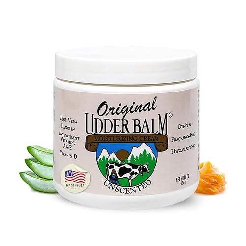 Original Udder Balm Unscented Jar - Made in USA - Hypoallergenic, Dry Skin Relief for Hands, Feet & Face, Moisturizer for Sensitive, Cracked Dry Skin Beauty & Personal Care Original Udder Balm