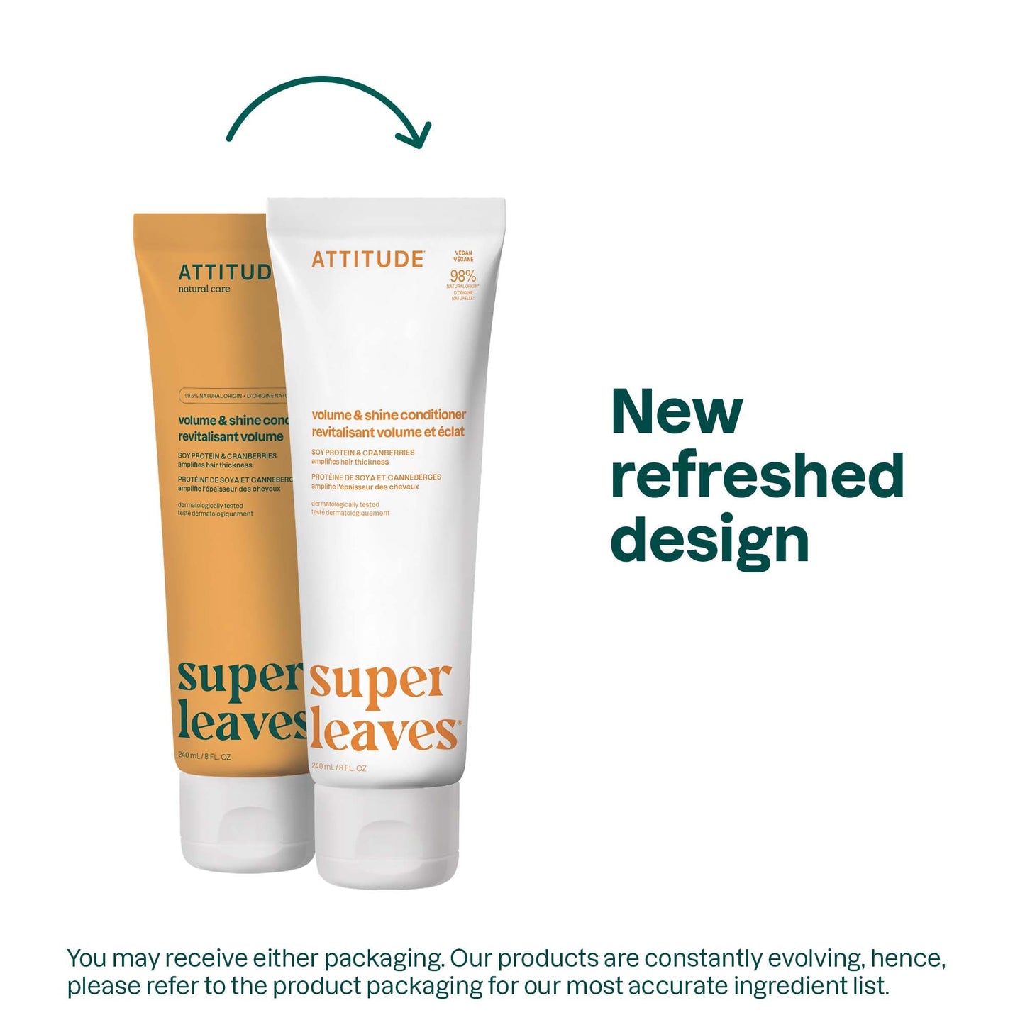 ATTITUDE Volume and Shine Hair Conditioner, For Thin Hair, Naturally Derived Ingredients, Vegan Detangler, Dermatologically Tested, Soy Protein Beauty & Personal Care ATTITUDE