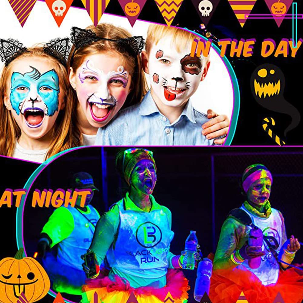 Black Light Neon Face and Body Paint Glow in the Dark Paint Halloween Blacklight Glow Party 6 Color 24 tubes Beauty & Personal Care Xmifer