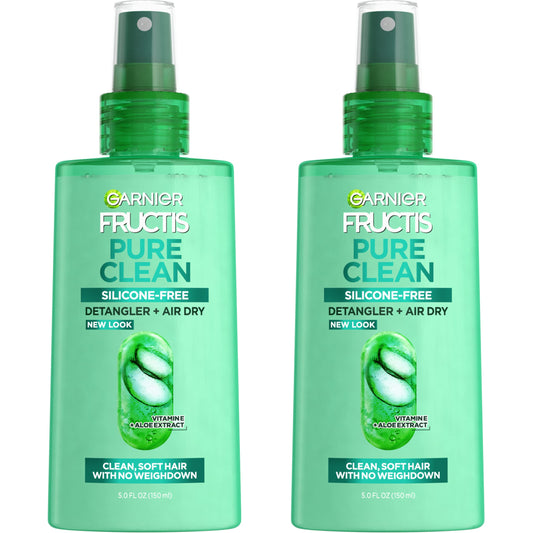 Garnier Fructis Pure Clean Detangler + Air Dry Spray, 5.0 Fl Oz, 2 Count (Packaging May Vary) Beauty & Personal Care Garnier