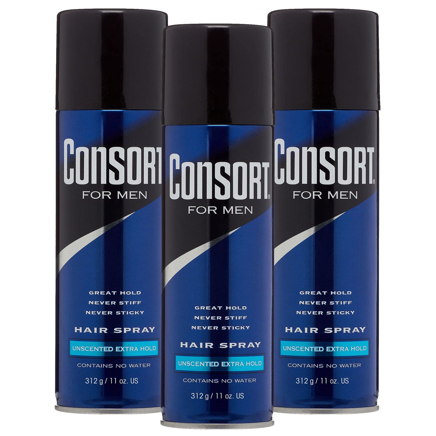 Consort Extra Hold Hair Spray (3 Pack), Unscented, 11 oz Beauty and Personal Care Consort