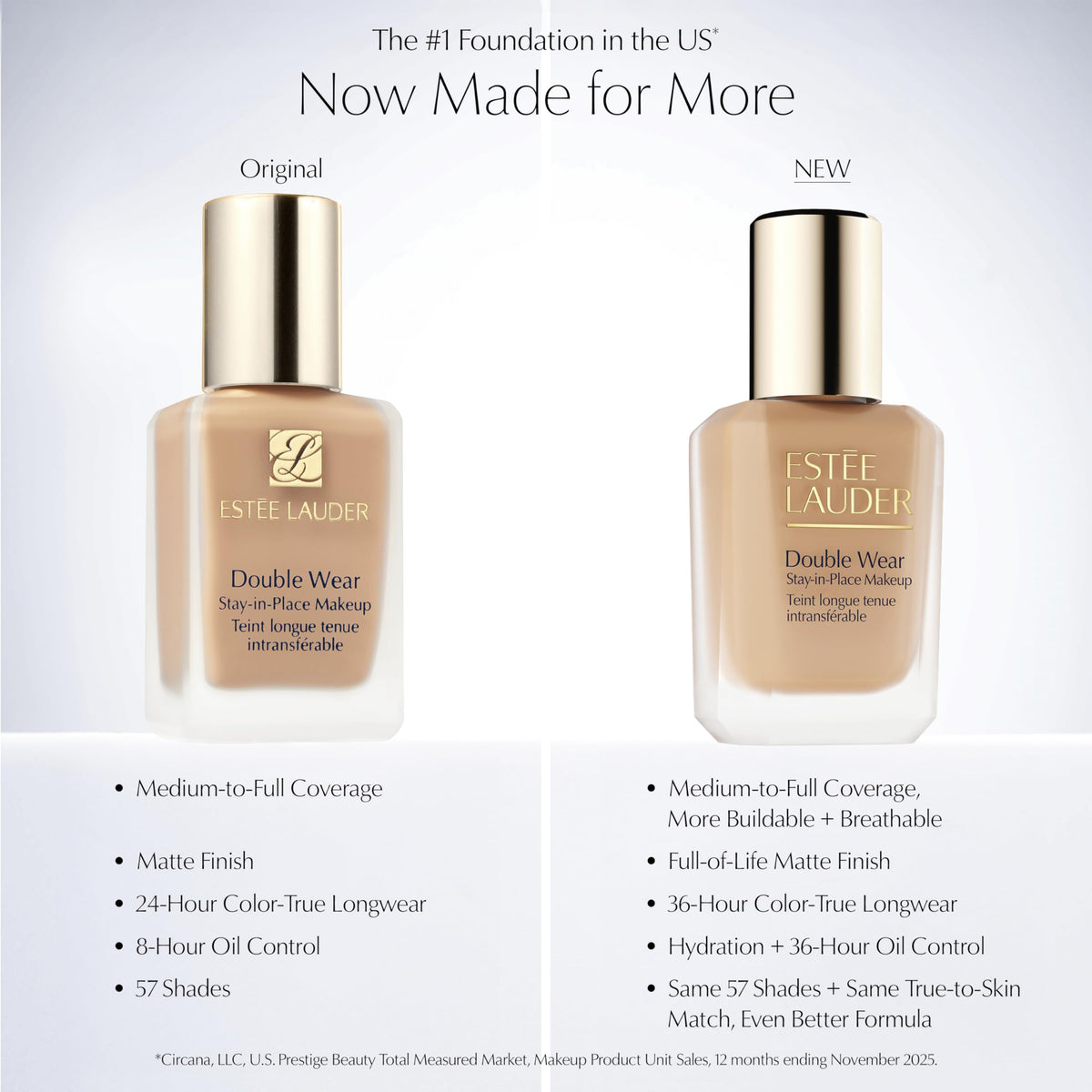 Estée Lauder Double Wear Stay-in-Place Foundation Makeup | 36-Hour Long-Wear Matte Foundation, 1 Fl Oz, 1W0 Warm Porcelain Beauty & Personal Care Estée Lauder