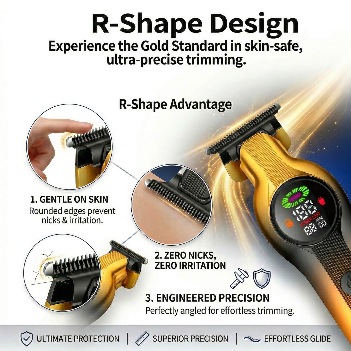 Cordless Hair Clippers and T-Blade Trimmer Set, Professional Cutting Kit for Men with LED Display, Rechargeable Barber Grooming for & Beard(Gold) Beauty and Personal Care QDKVTNDJZ