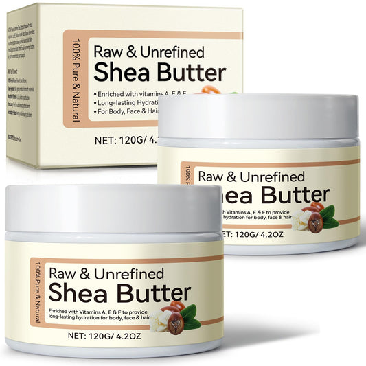 Rulviou 2 Pack Shea Butter Raw Organic,Pure Shea Butter Unrefined for Skin and Hair Moisturizing - 100% Natural Vitamin A, E & F Beauty and Personal Care Rulviou Default Title