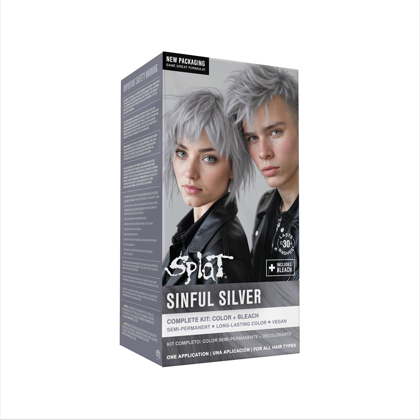 Splat | Complete Kit | Hair Dye | Semi-Permanent | Long Lasting | Vegan and Cruelty-Free (Sinful Silver) Beauty & Personal Care Splat