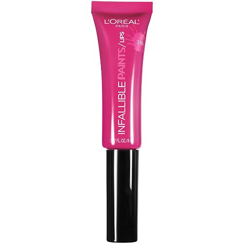 L'Oréal Paris Infallible PAINTS/LIPS, Fearless Fuschia, 0.27 fl. oz. Beauty & Personal Care L'Oreal Paris