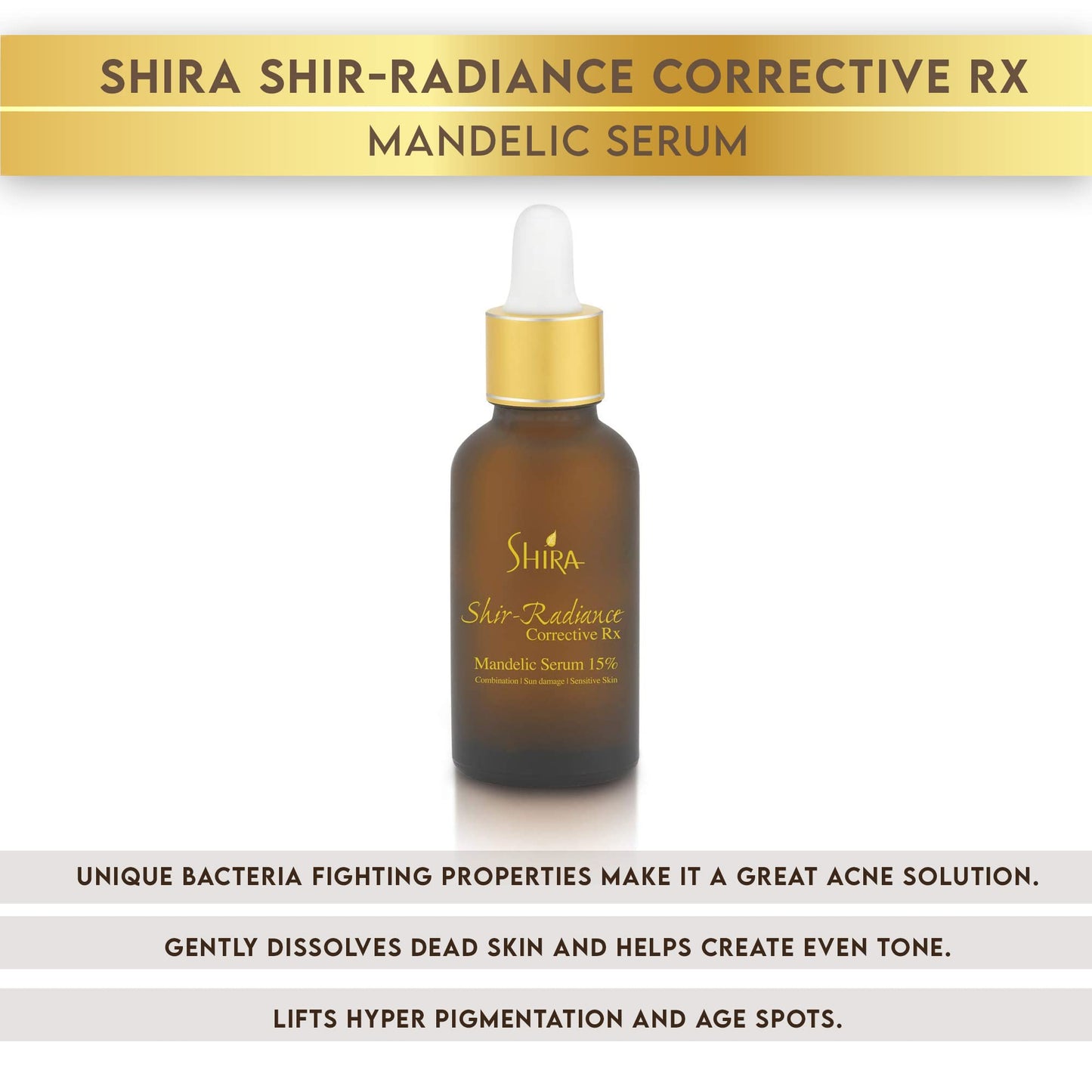 Shira Shir-Radiance Corrective RX Mandelic Serum For Treating Acne and Scars Pore Minimizer With 15% Mandelic Acid (30 ml) Beauty & Personal Care Shira