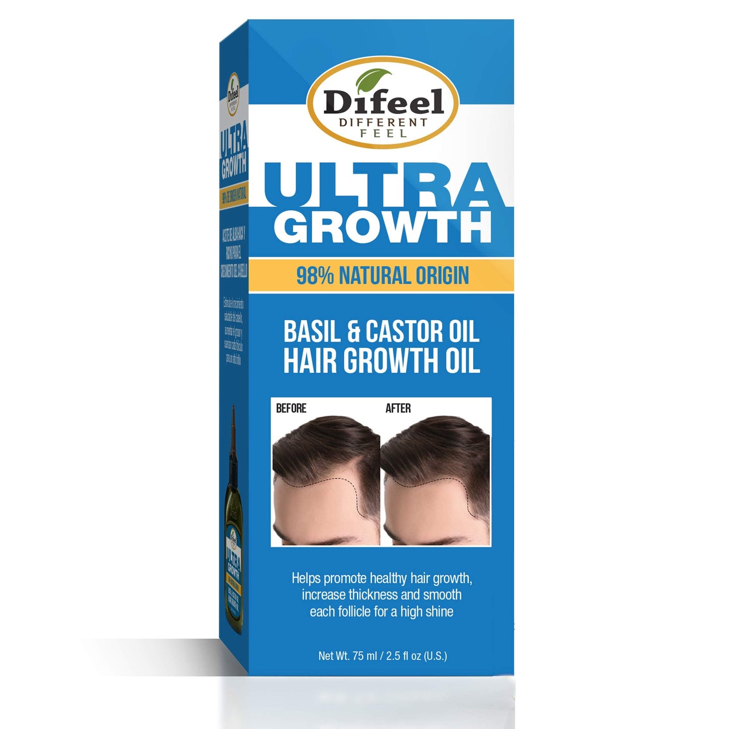 Difeel Mens Ultra Growth Basil and Castor Hair Oil 2.5 oz. Beauty & Personal Care Difeel