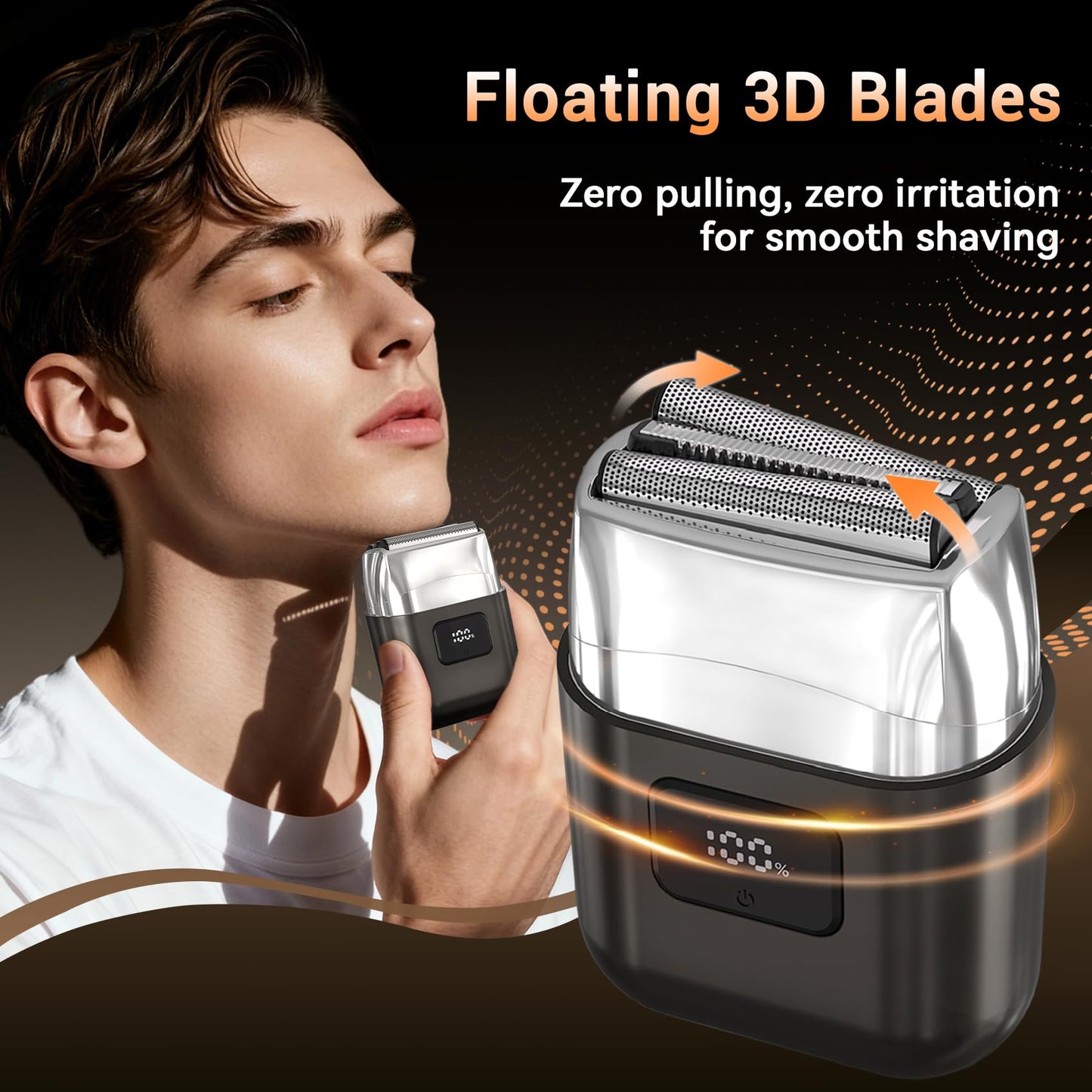 YOXSPD Electric Foil Shaver for Men - Mini Electric Razor for Face, 3 Floating Blades, LED Display, Dual Speed - IPX7 Waterproof, USB-C Fast Charging Beauty and Personal Care YOXSPD