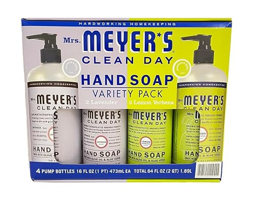 Mrs. Meyers Clean Day Hand Soap Variety Pack 16 Fl Oz 4 Pack Net Wt 64 Fl Oz,, 64 Oz () Beauty & Personal Care Mrs. MEYER'S