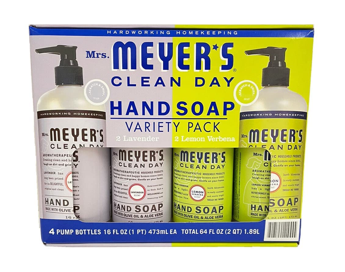 Mrs. Meyers Clean Day Hand Soap Variety Pack 16 Fl Oz 4 Pack Net Wt 64 Fl Oz,, 64 Oz () Beauty & Personal Care Mrs. MEYER'S