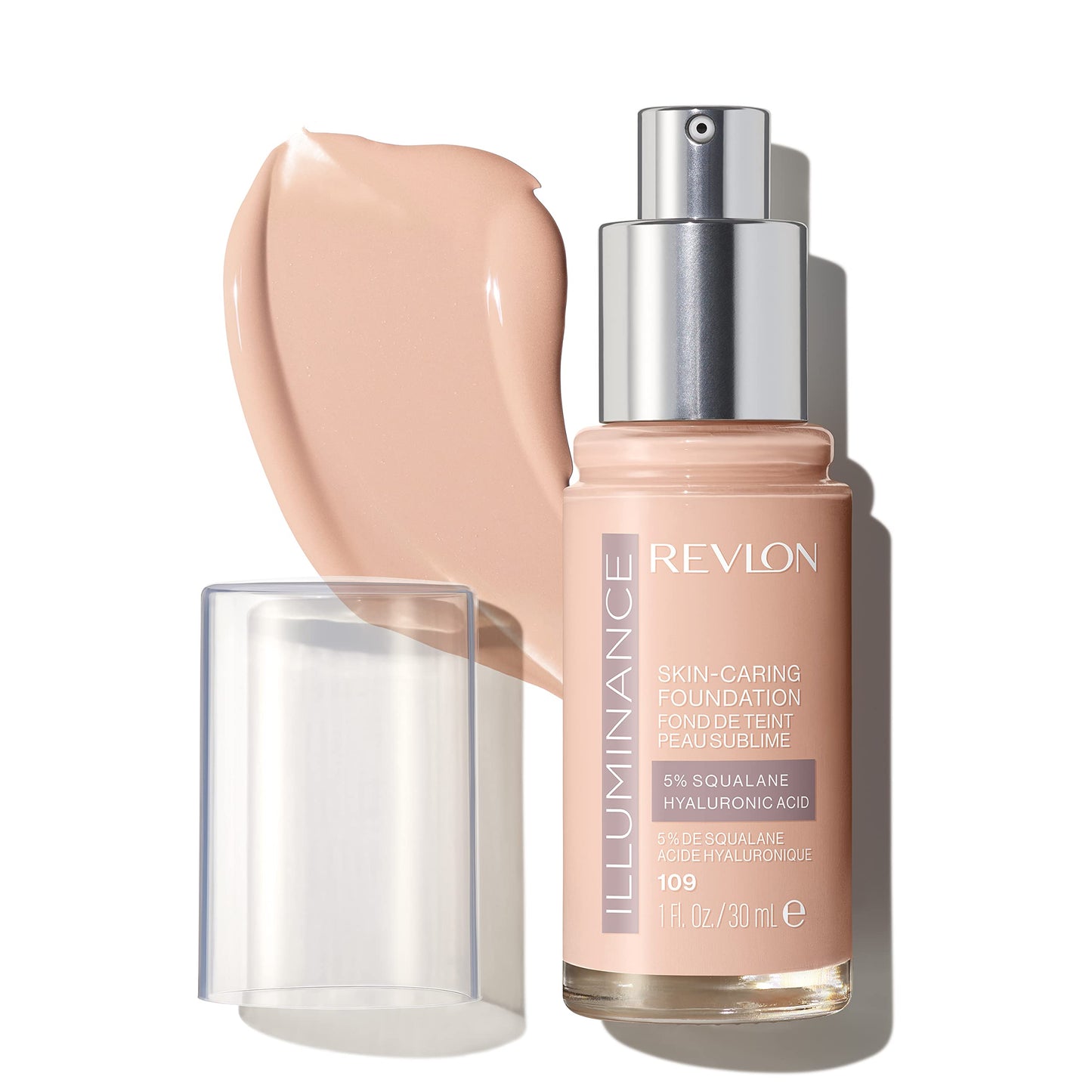 Revlon Illuminance Skin-Caring Liquid Foundation, Hyaluronic Acid, Hydrating and Nourishing Formula with Medium Coverage, 109 Light Ivory, 1 fl oz Beauty & Personal Care REVLON