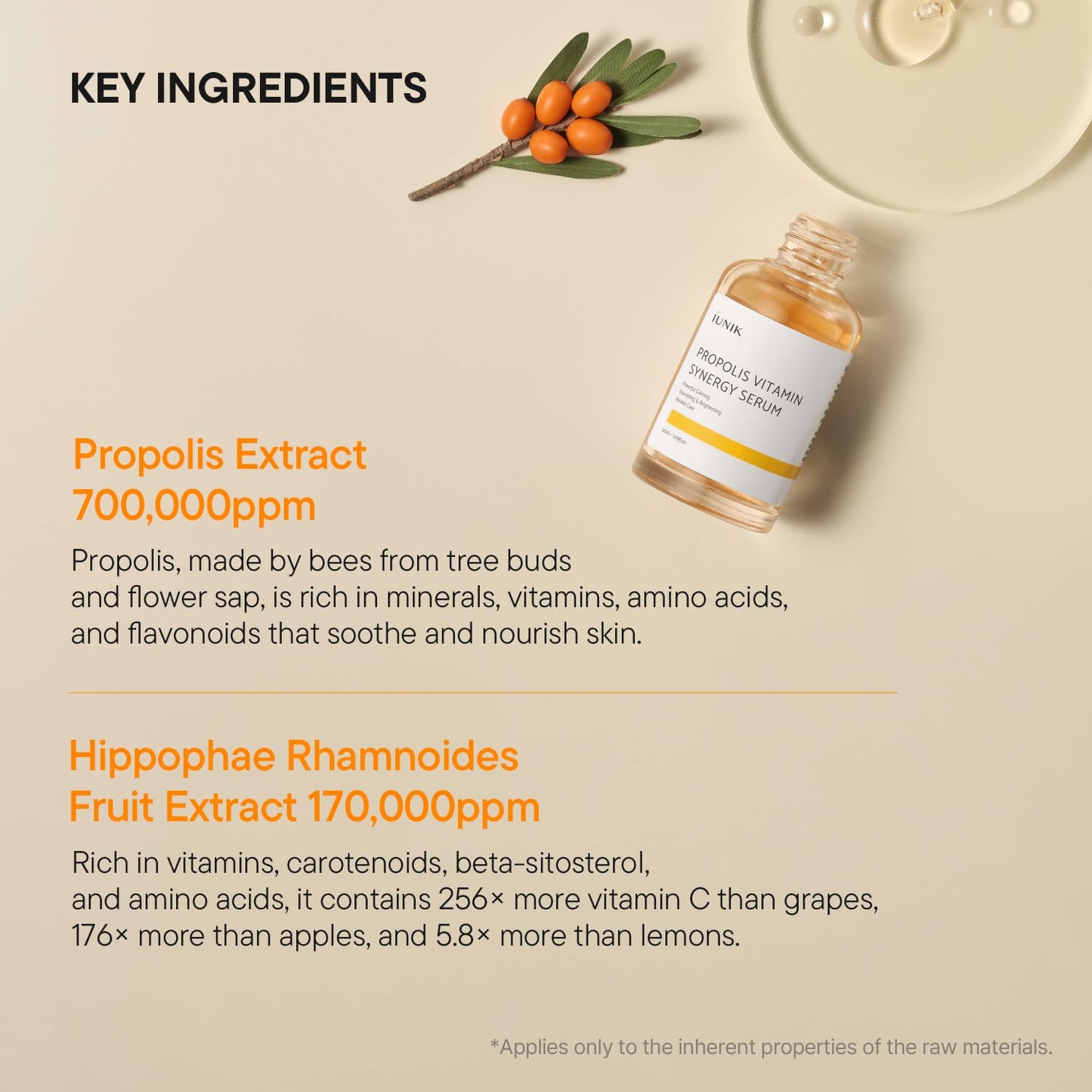 IUNIK Propolis Vitamin Synergy Serum - Propolis & Vitamin Tree Extract, Glow Boosting & Nourishing Serum for Dry, Dull & Sensitive Skin, Korean Beauty & Personal Care IUNIK