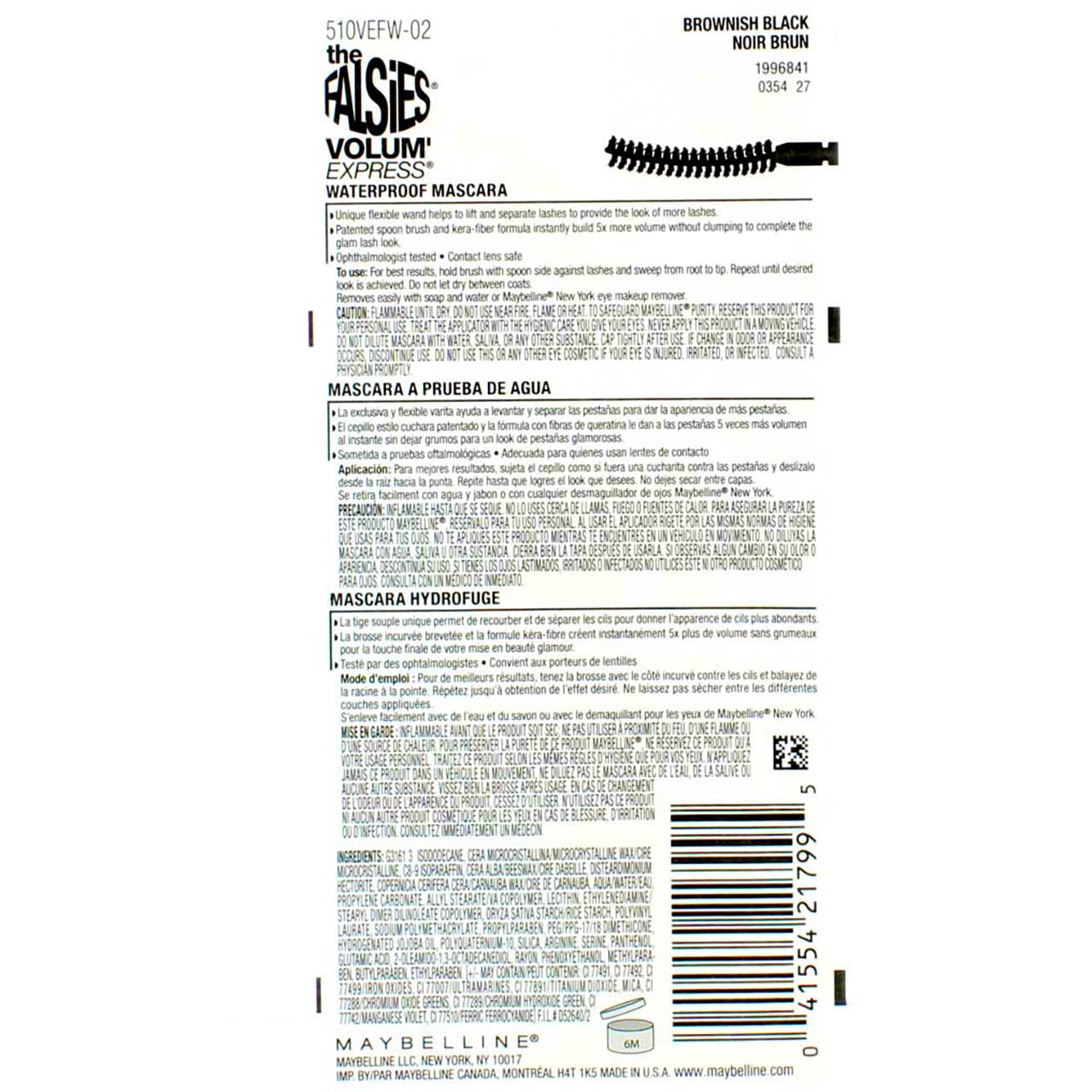 Maybelline Volum'express Falsies Mascara, Brownish Black, 6 Ea Beauty & Personal Care MAYBELLINE