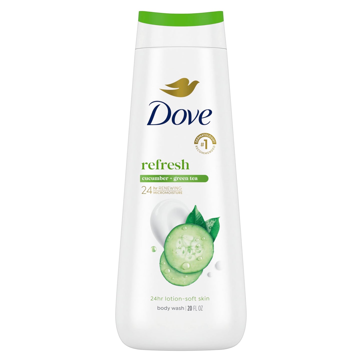 Dove Body Wash Refresh Cucumber and Green Tea for 24hr Lotion-Soft Skin Moisturizing Skin Cleanser with No Sulfates No Parabens 20 oz Beauty & Personal Care Dove