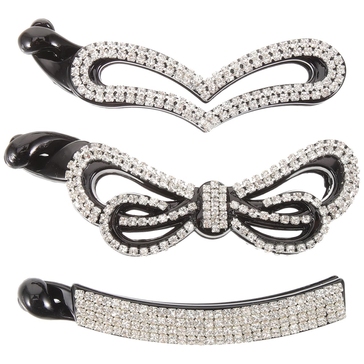 Beaupretty Diamond-in Banana Hair Clip 3 Pcs Rhinestone Hair Claw for Women Perfect for Updos and Everyday Styles Beauty & Personal Care Beaupretty
