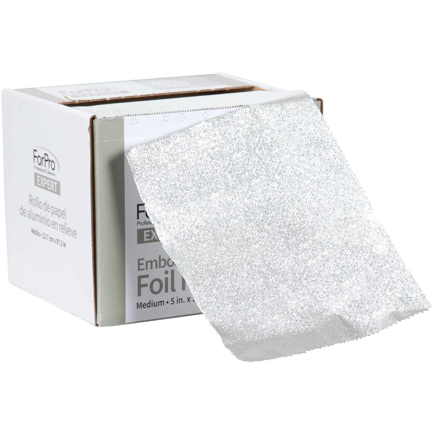 ForPro Professional Collection Expert Embossed Aluminum Foil Roll, 320 Ft Hair Foils for Color Application and Highlighting Services, Silver, Medium Beauty & Personal Care ForPro Professional Collection