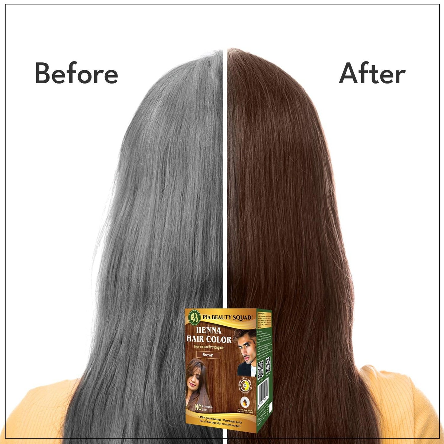 PIA Beauty Henna Hair Color Kit - Black - 30 Minute Ayurvedic Hair Dye with Serum - 100% Grey Coverage |Color mix+ Shine Serum | For Men & Women Beauty & Personal Care Pia beauty squad
