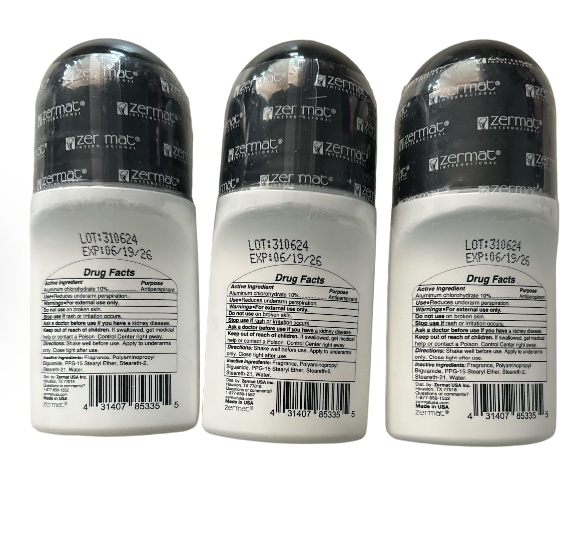 Set 3 Roll-On Deodorant 3 Oz.Set Special For Men Status Beauty and Personal Care Zermat