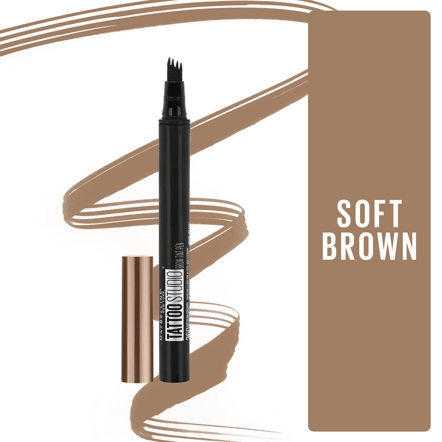 Maybelline New York TattooStudio Brow Tint Pen Makeup, Soft Brown, 0.037 fl. oz. Beauty & Personal Care MAYBELLINE