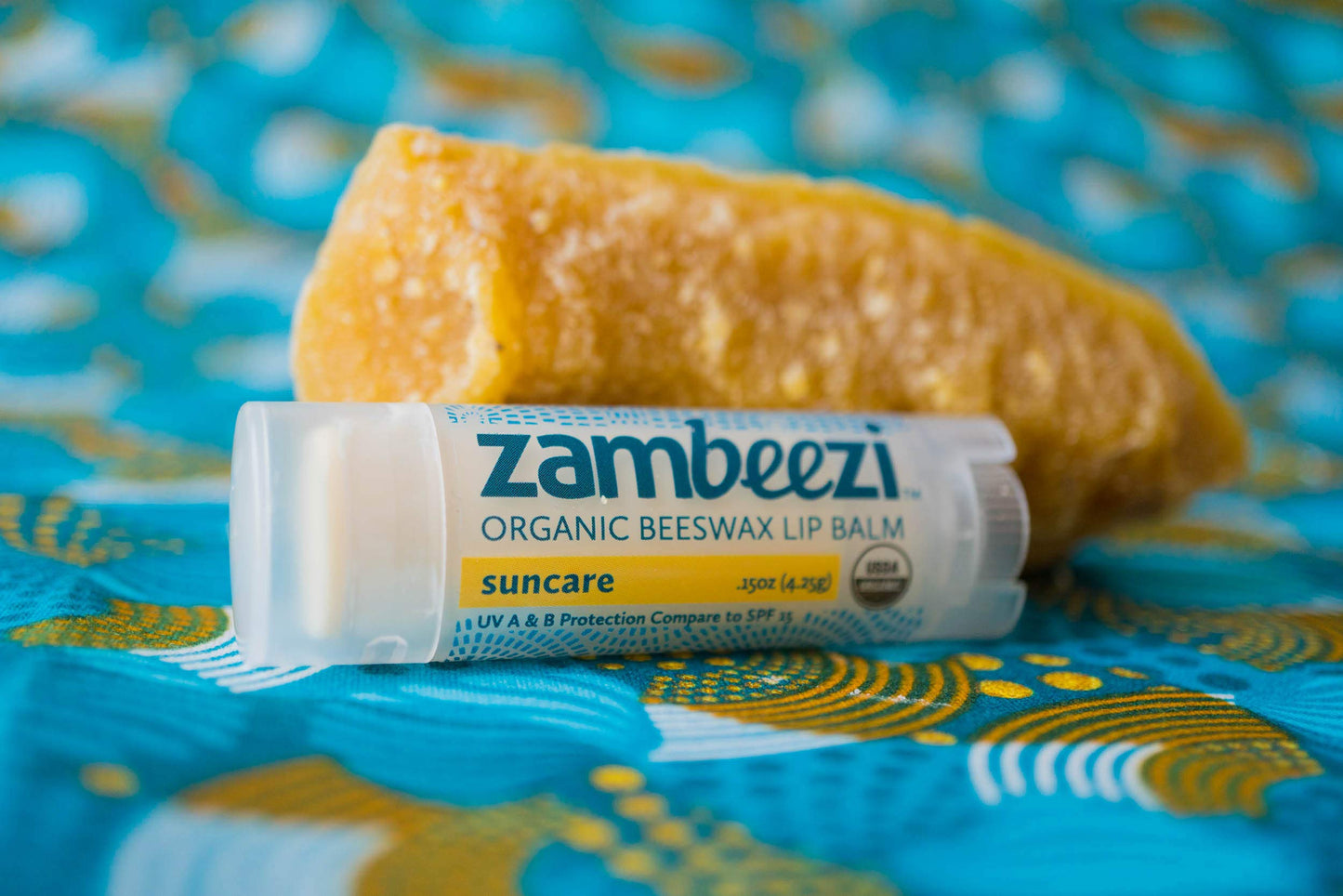Case of Beeswax Lip Balm by ZAMBEEZI - Suncare 24-Tube Carton - Crafted with USDA Organic, Fair Trade, Lip Refreshing Ingredients from Zambia, Africa Beauty and Personal Care Zambeezi