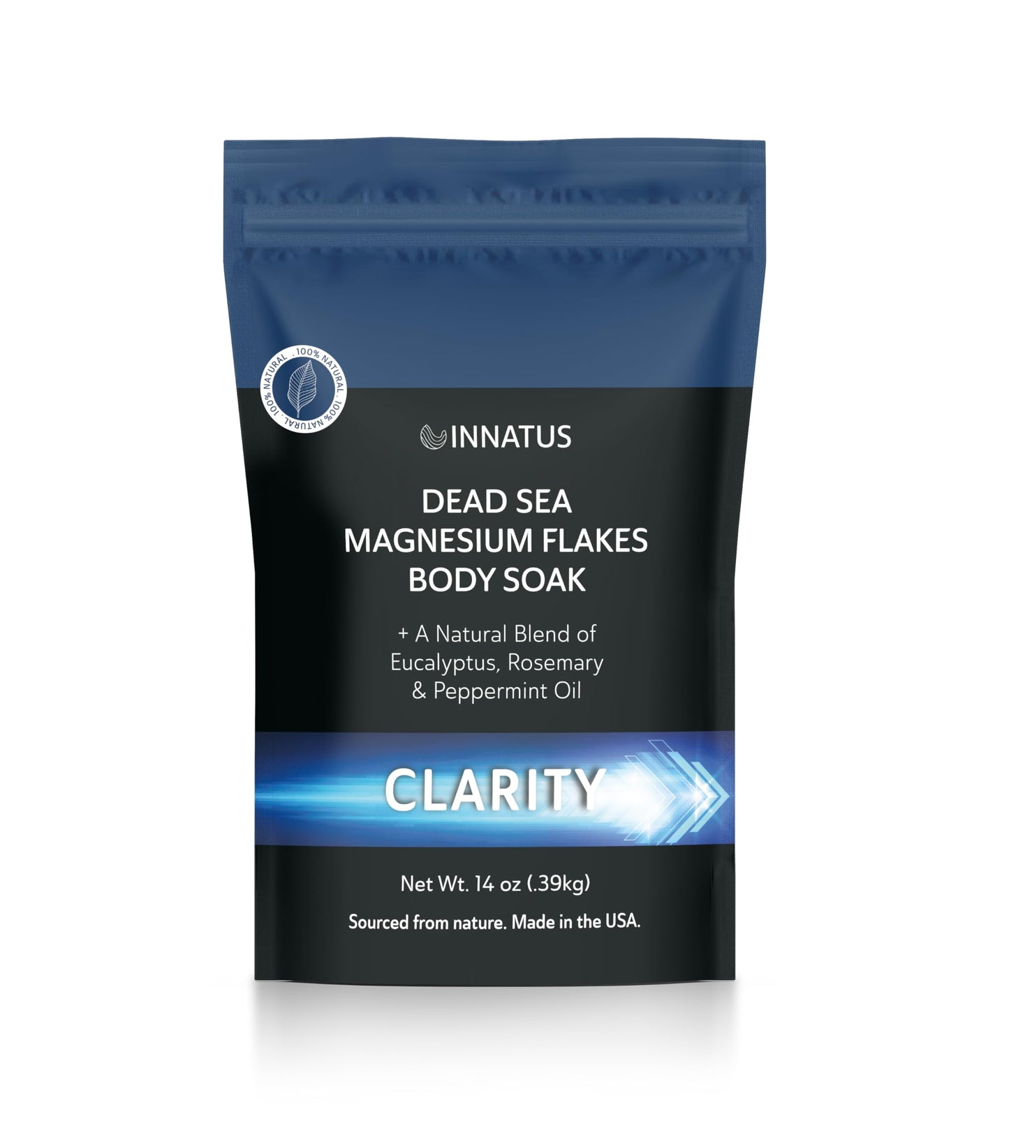 Pure Dead Sea Magnesium Flakes Clarity Soak - Relaxing & Replenishing 14oz Bath Soak - Infused with Infused with Natural Oils for Muscle Recovery Beauty and Personal Care INNATUS
