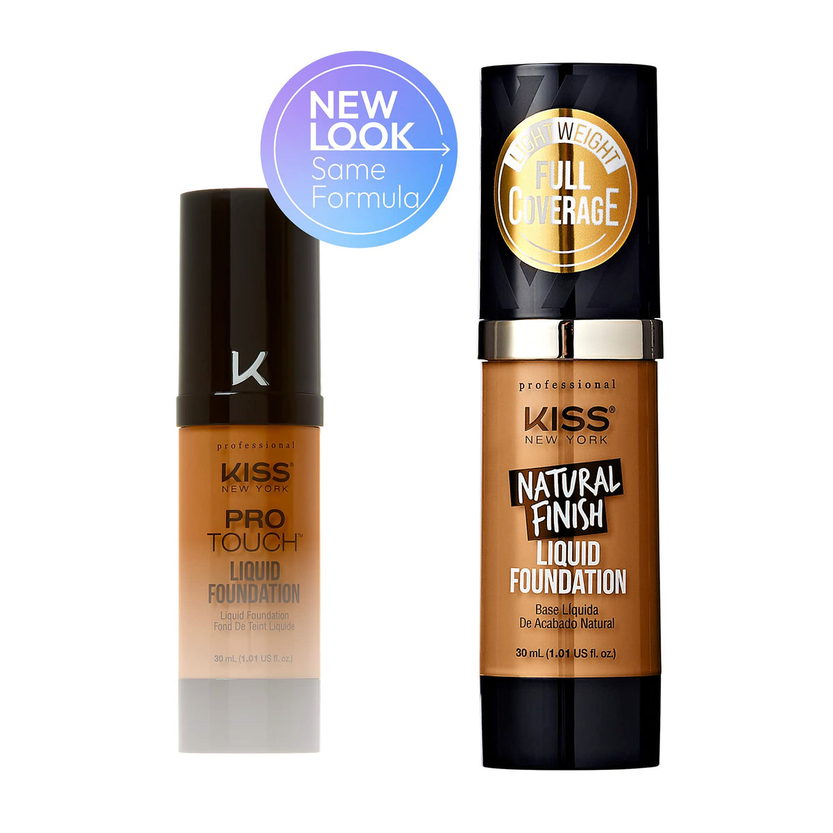 Kiss New York Professional Liquid Foundation - Lightweight and Hydrating Formula, Natural Finish, Control Shine, Cover Pores, Medium to Full Coverage Beauty & Personal Care KISS NEW YORK