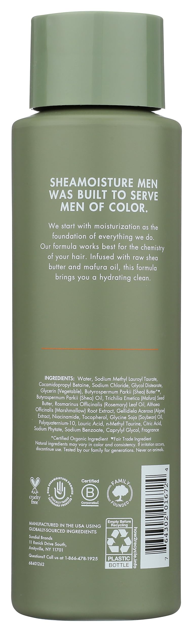 SHEA MOISTURE Men's Shea Moisturizing Shampoo, 15 OZ