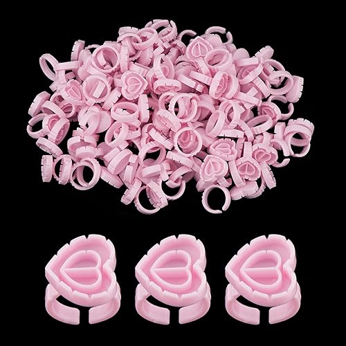 Lash Glue Rings, [200PCS] Smart Glue Cup for Lash Extension Supplies, Eyelash Heart Glues Rings for Volume Fan, Blossom Fanning Cups, Eyelash Beauty & Personal Care Beauty Junko Pro
