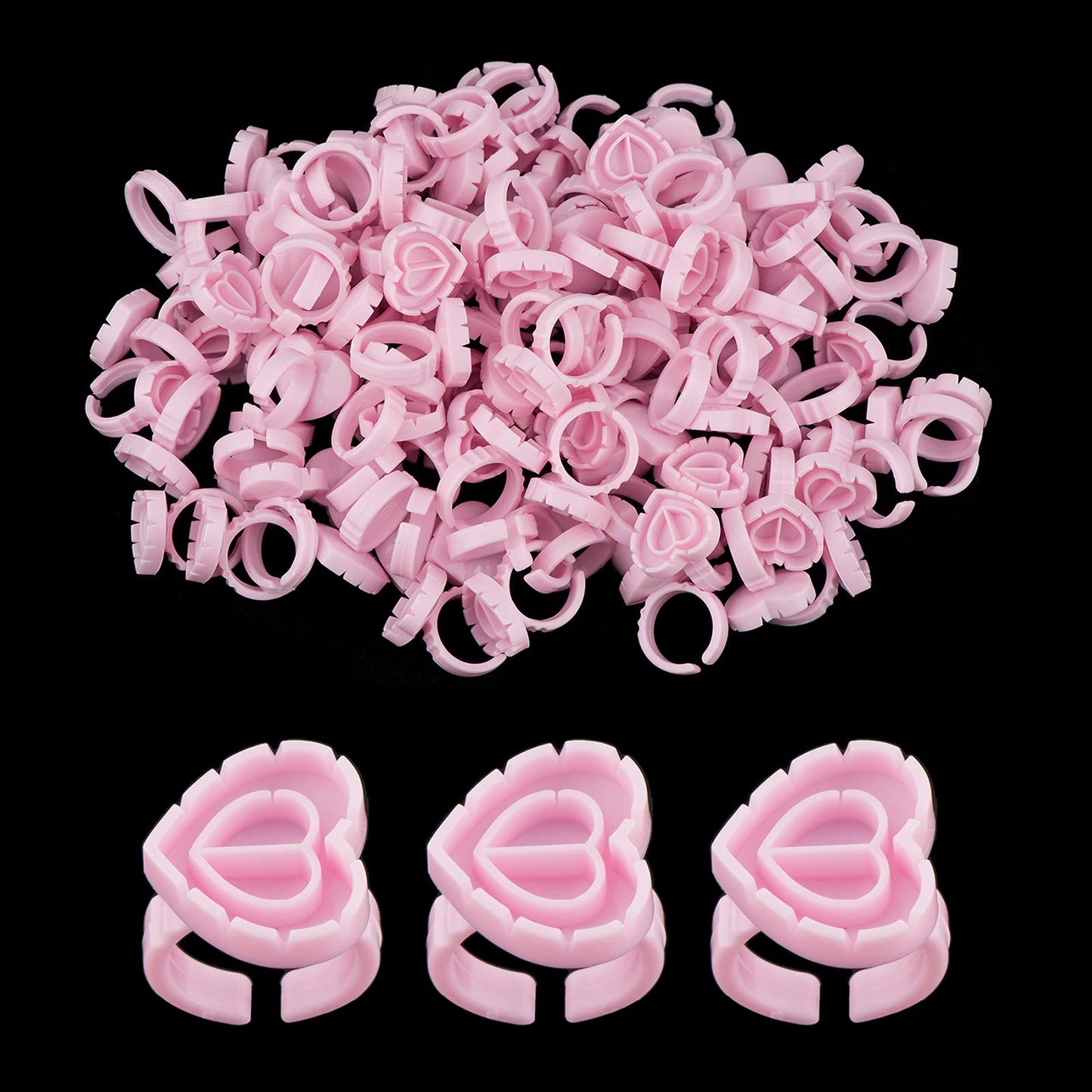 Lash Glue Rings, [200PCS] Smart Glue Cup for Lash Extension Supplies, Eyelash Heart Glues Rings for Volume Fan, Blossom Fanning Cups, Eyelash Beauty & Personal Care Beauty Junko Pro
