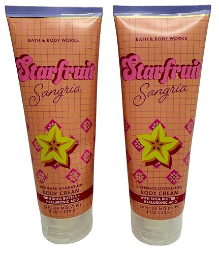 Bath & Body Works Starfruit Sangria Ultimate Hydration Body Cream 8 Ounces Pack of 2 Beauty & Personal Care Bath & Body Works