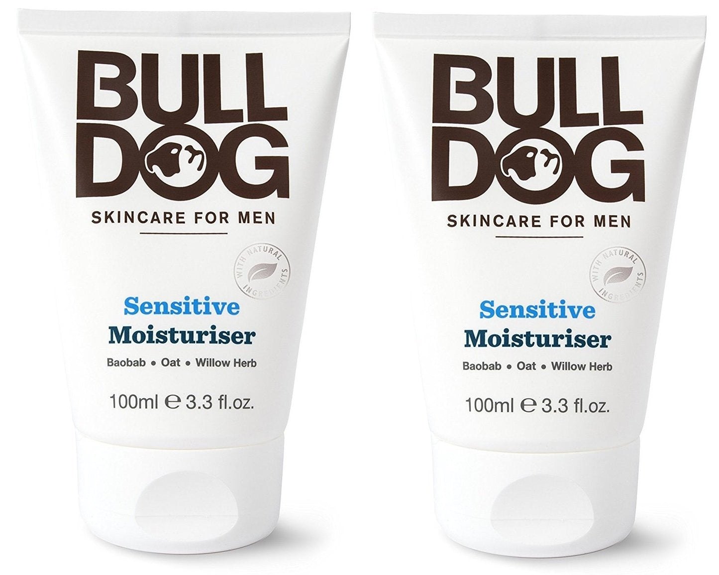 Bulldog Skincare Sensitive Moisturizer For Men (Pack of 2) With 2 Essential Oils, Green Tea, Green Algae, Konjac Mannan and Vitamin E, 3.3 fl. oz. Beauty & Personal Care Bulldog Skincare for Men