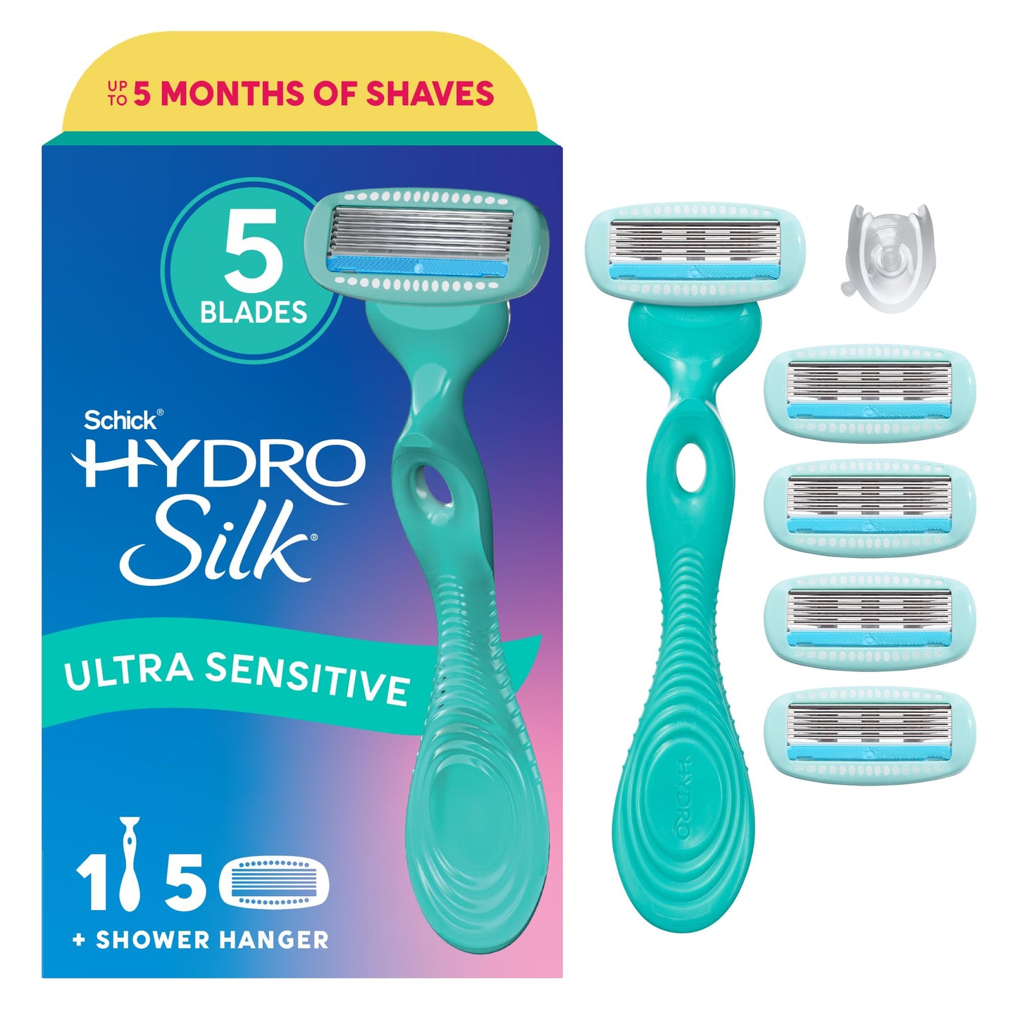 Schick Hydro Silk Ultra Sensitive Razor for Women - Womens Razor for Sensitive Skin, 5 Blade Razors for Women, Womens Razors for Shaving, Includes 1 Beauty and Personal Care Schick Hydro Silk