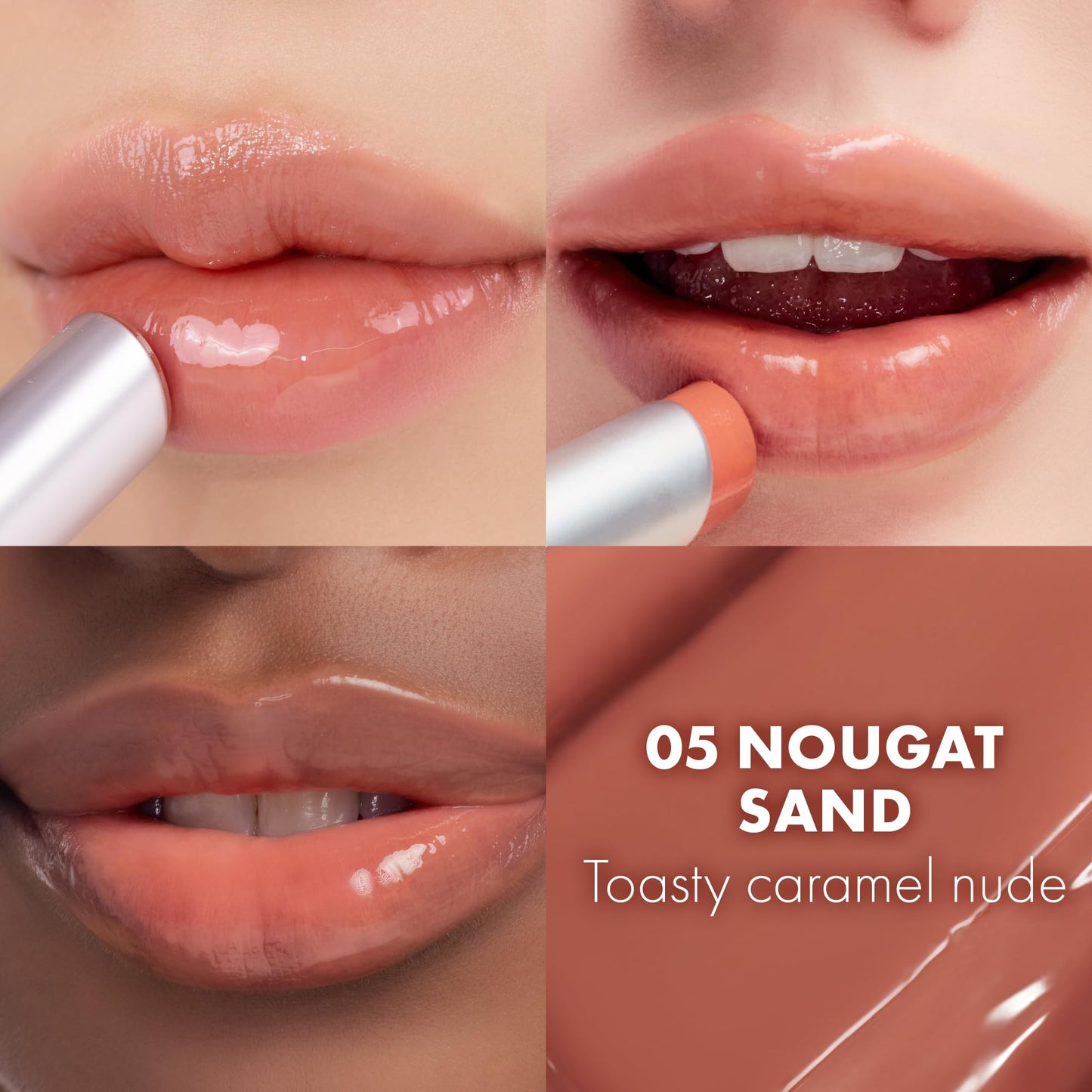 rom&nd GLASTING MELTING BALM 05 Nougat Sand - K-Beauty Juicy Lip Glow for Plump, Hydrated Lips & Buildable MLBB Color Beauty and Personal Care rom&nd