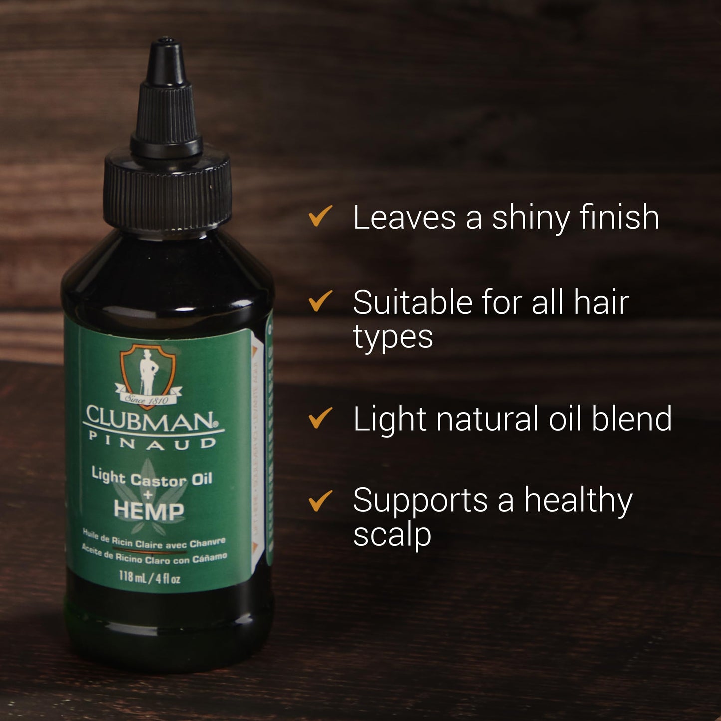 Clubman Pinaud Light Castor Oil + Hemp, Boosts thickness, Quench Dryness, Promotes Stronger and Shinier Hair, 4 fl oz Beauty & Personal Care Clubman