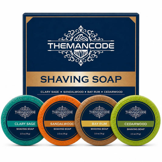 THEMANCODE Shaving Soap for Men, 4 Pack Variety, 2.5 oz Each Beauty and Personal Care THEMANCODE