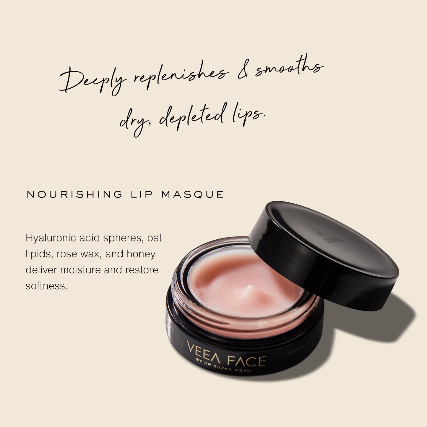 Veea Face by Dr. Suzan Obagi - Nourishing Lip Masque Honey Rose - Moisturizing, Hydrating, Long-Lasting - Soften, Rejuvenate + Boost Fullness (0.42 oz Beauty and Personal Care Veea Face