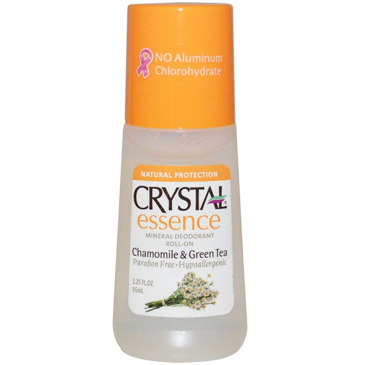Crystal Deodorant Essence Roll-On 2.25oz Chamomile/Green Tea (2 Pack) Beauty and Personal Care Crystal Essence