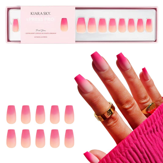 KIARA SKY PROFESSIONAL NAILS XPRESS PRO 100% ACRYLIC PRESS ON NAILS (Pink Skies)