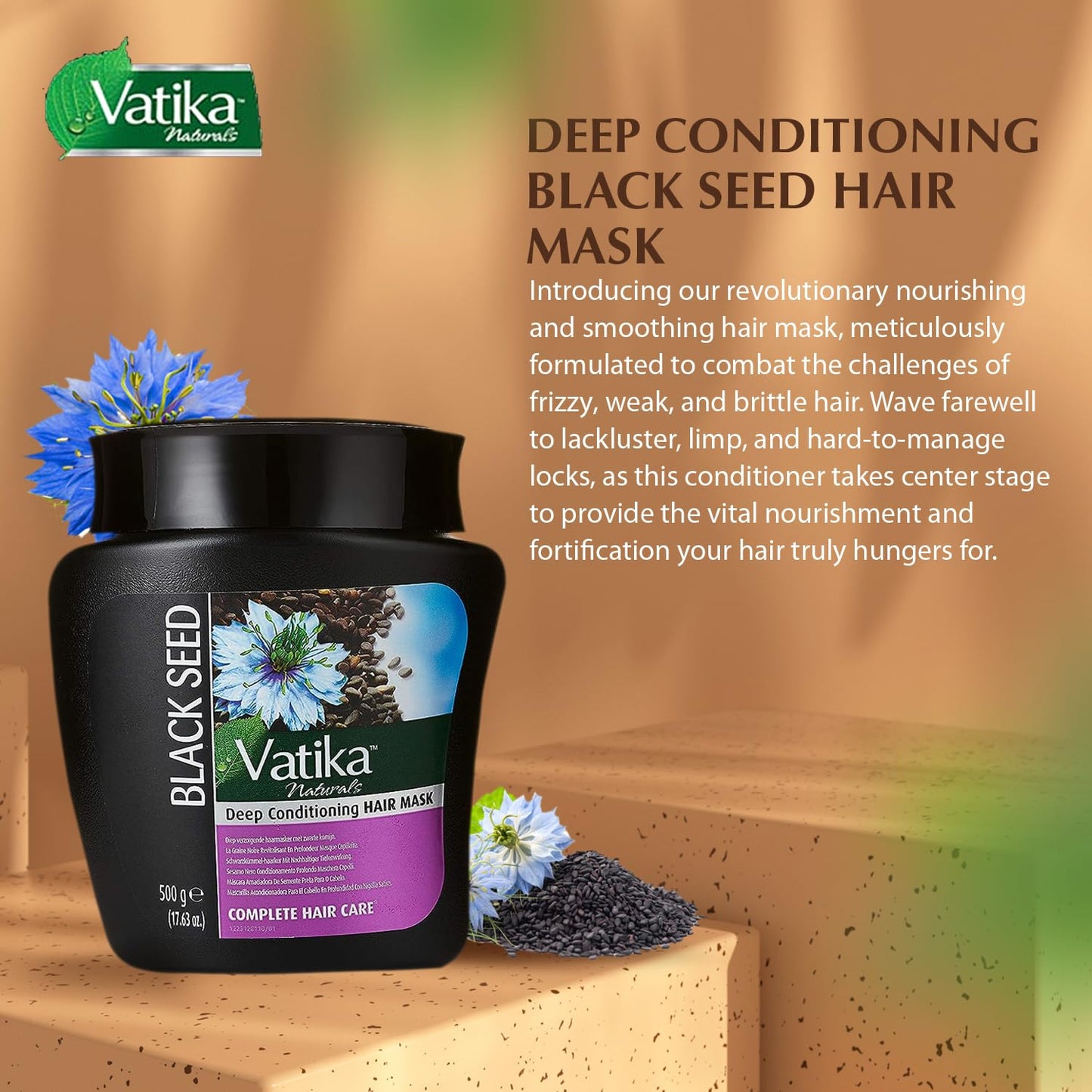 Vatika Naturals Hot Oil Hair Mask - Black Seed & Multivitamin Hair for Dry, Damaged, Nourishing & Strengthening, Deep Conditioning for Soft, Smooth Beauty & Personal Care Vatika Naturals