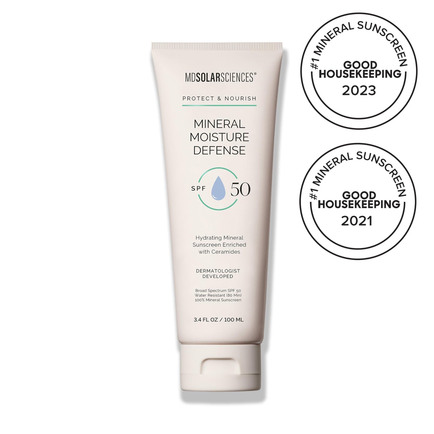MDSolarSciences Mineral Moisture Defense Sunscreen SPF 30 | Hydrating Moisturizer with Ceramides | Water-Resistant, Broad Spectrum UV Protection | No Beauty & Personal Care MDSolarSciences