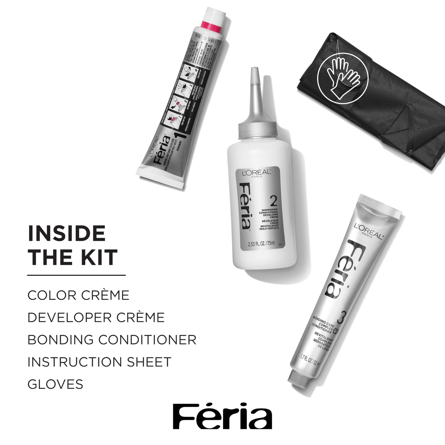L'Oreal Paris Feria Multi-Faceted Shimmering Permanent Hair Color, Smokey Silver, Pack of 1 Hair Dye Kit Beauty & Personal Care L'Oreal Paris