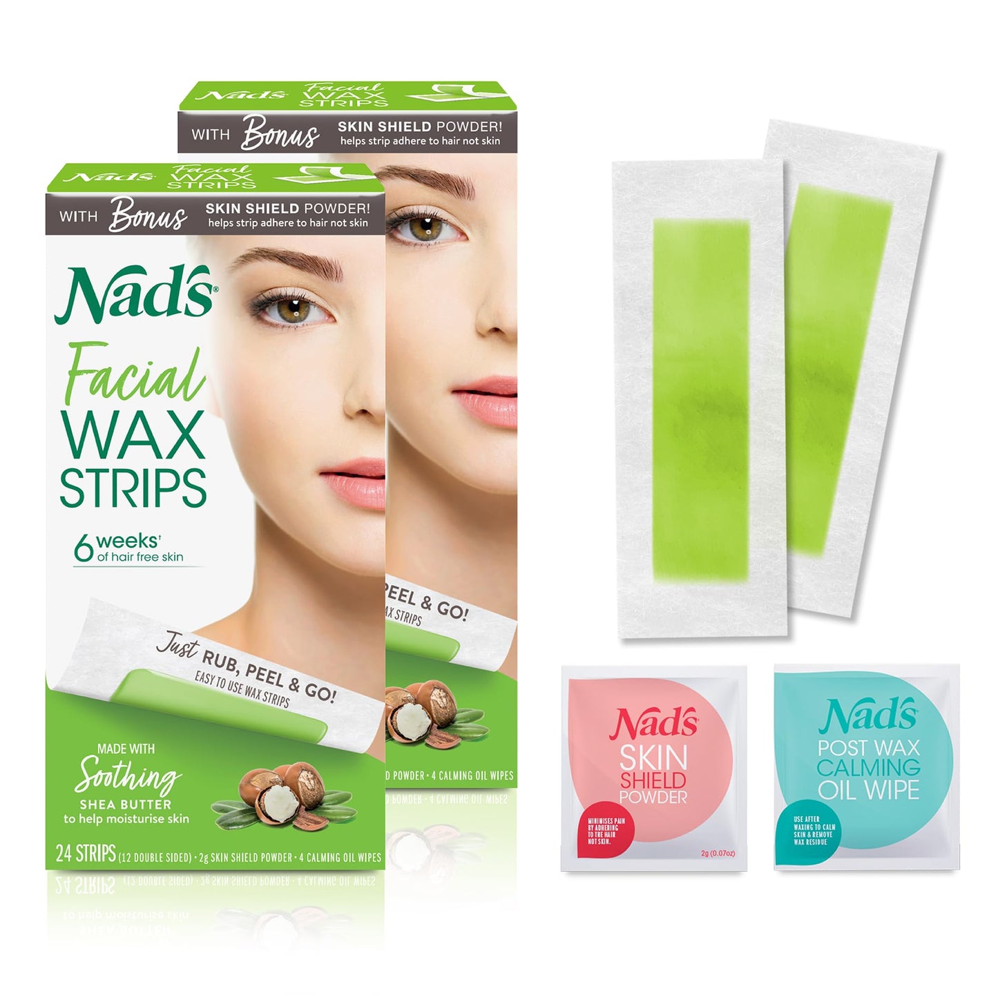 Nad's Facial Wax Strips, Fragrance free, 48 Count (Pack of 2) Beauty & Personal Care Nad's