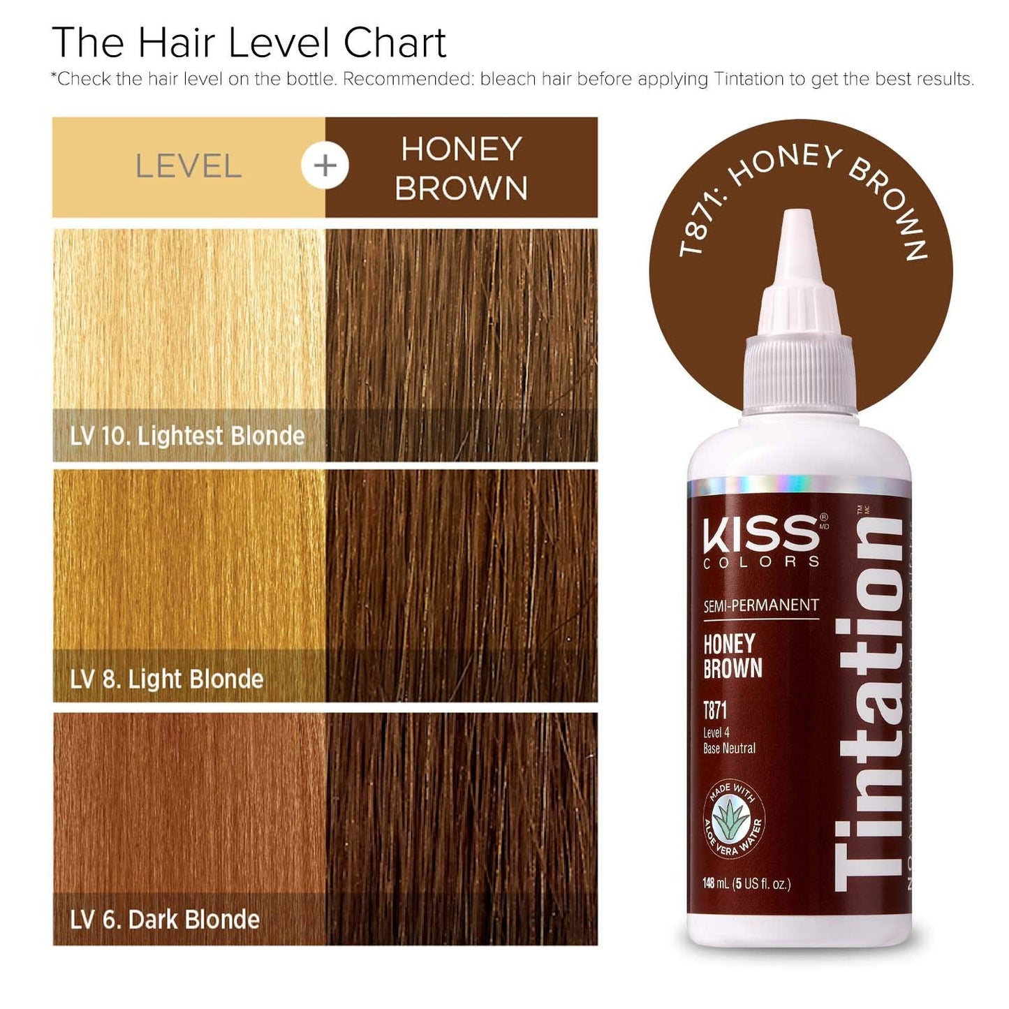 Red by Kiss Tintation Semi-Permanent Hair Color, Aloe Vera Water Based, Argan Oil, Olive Oil, Collagen & Keratin, Long-Lasting Color Dye (Honey Brown Beauty & Personal Care Red By Kiss