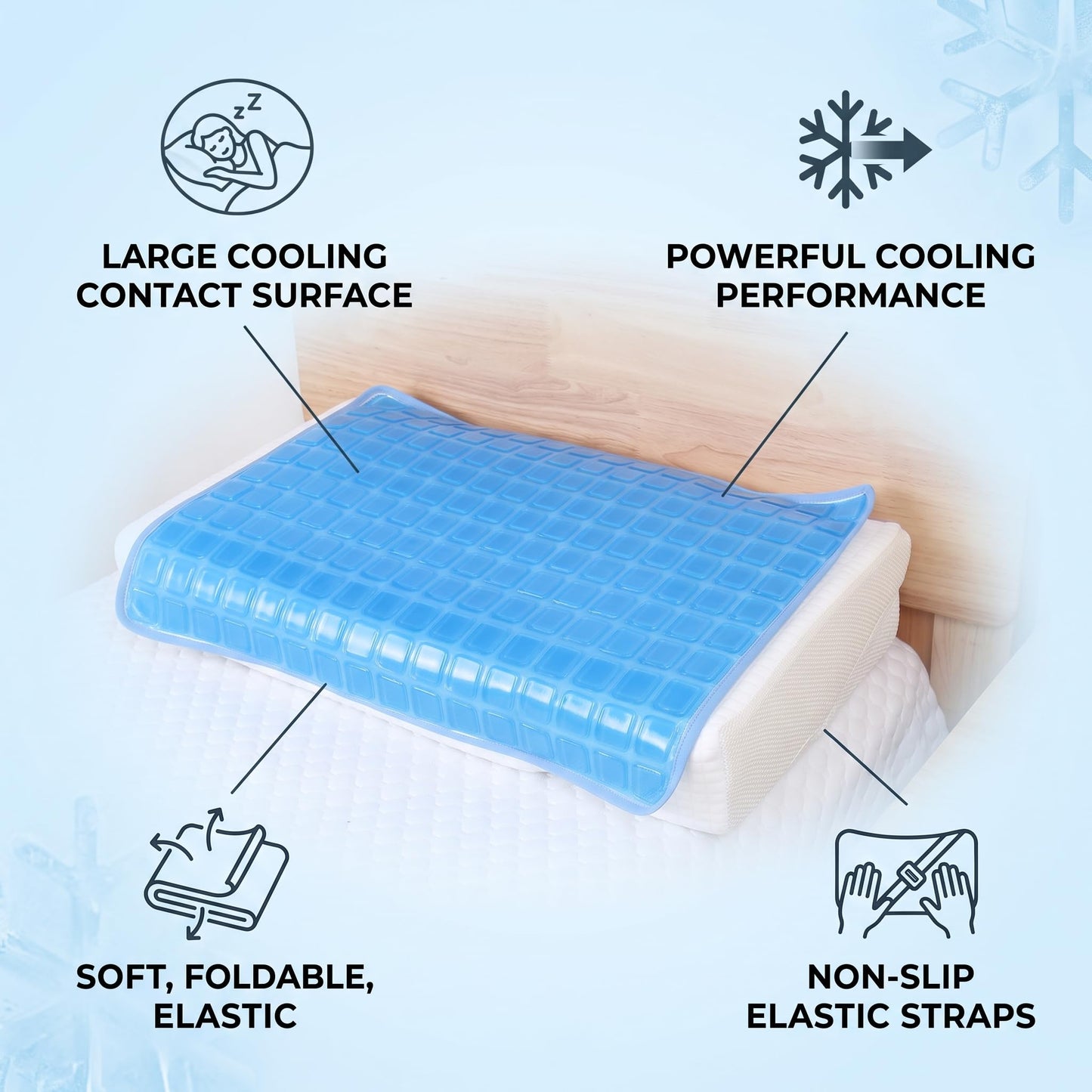Gel Pillow Cooling Pad Mat, Soft Foldable Cushion, Cooling Mat Relief for Sleep Night Sweats Hot Flashes Dogs Beauty and Personal Care SASKATE