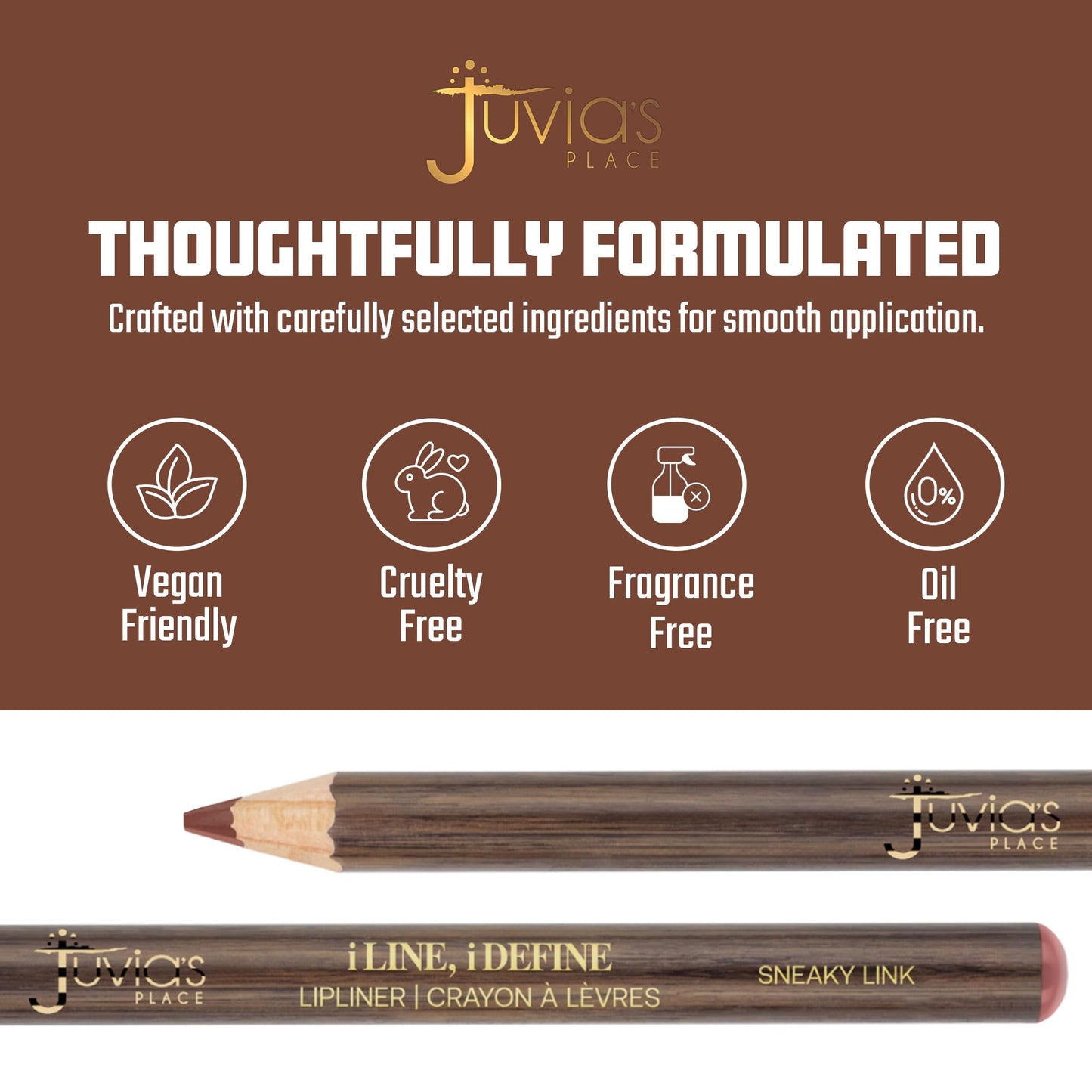 Juvia's Place I Line I Define Lip Liner - Sneaky Link - Long-Lasting Lip Liner with Hydrating Formula, Smooth Glide, Sharpenable Pencil for Precise Beauty & Personal Care Juvia's Place