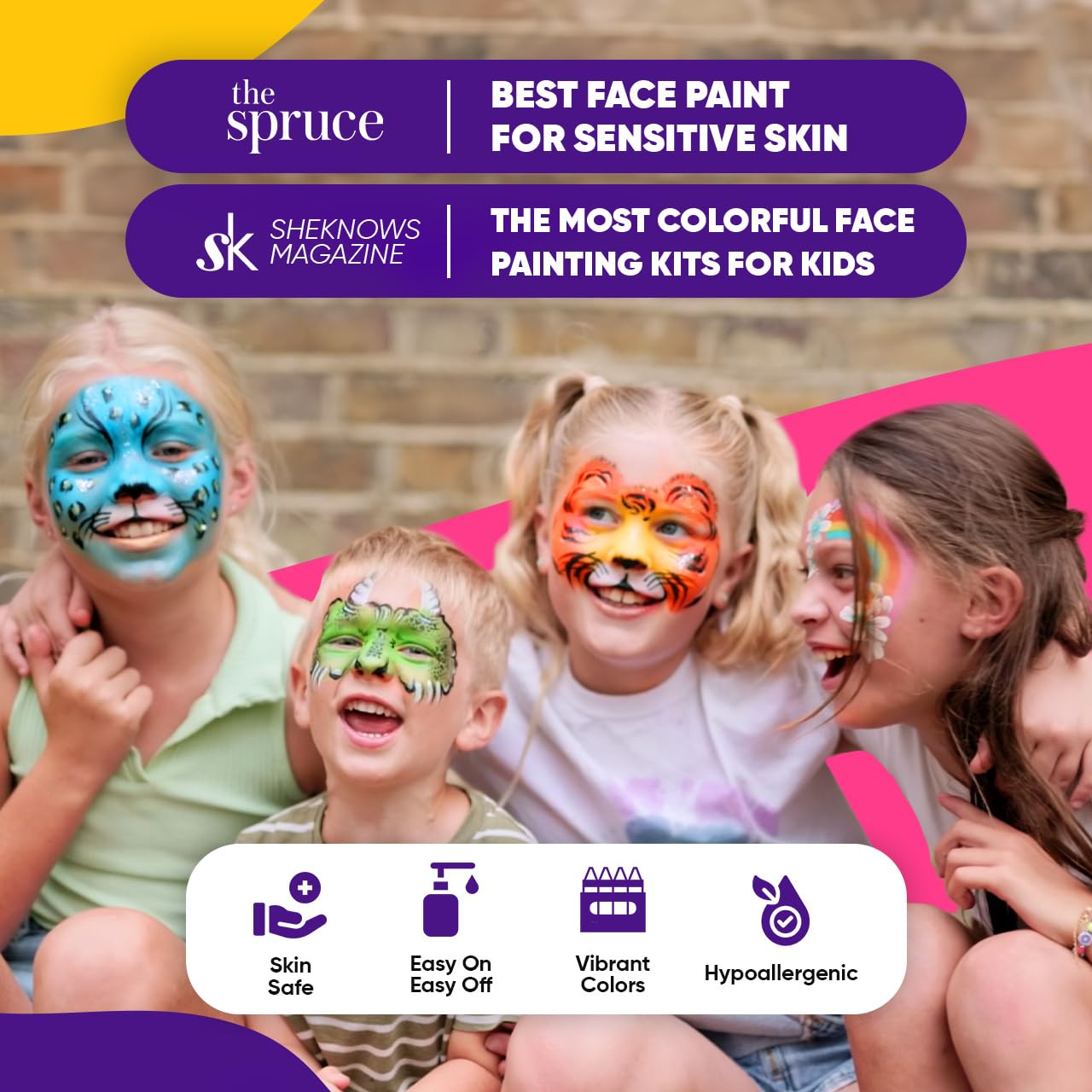 Blue Squid Face Painting Kit for Kids - 120g/4.23oz Face Paint Kit Palette, Stencils, 12 Colors - Safe for Sensitive Skin, Non Toxic Face Painting Kit Beauty & Personal Care Blue Squid